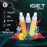 IGET MAX Disposable Vape Pen 2300 Puffs