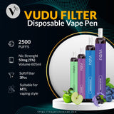 VUDU Filter Disposable Vape Pen 2500 Puffs