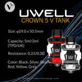 UWELL- Crown 5 V Tank 5ml